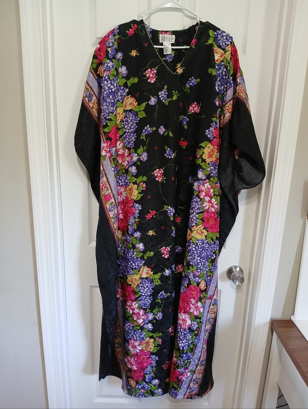 Sante Classics Black Floral Kaftan Made In Pakistan Size 2X/3X